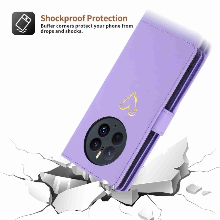 For Huawei Mate 50 Pro POLA Love Multi-Card Slots Zipper Wallet Leather Phone Case