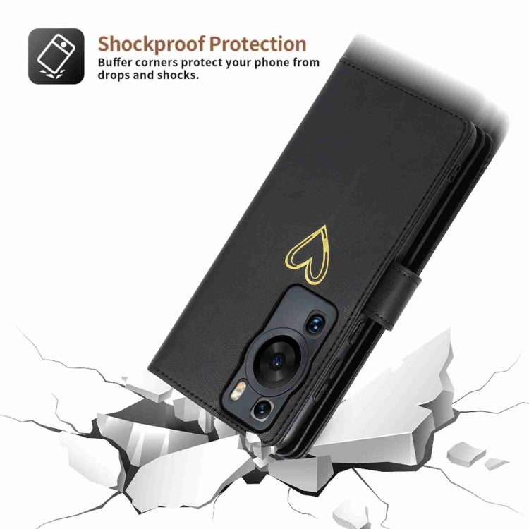 For Huawei P60 Pro POLA Love Multi-Card Slots Zipper Wallet Leather Phone Case