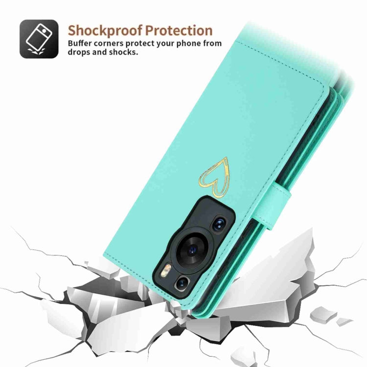 For Huawei P60 Pro POLA Love Multi-Card Slots Zipper Wallet Leather Phone Case