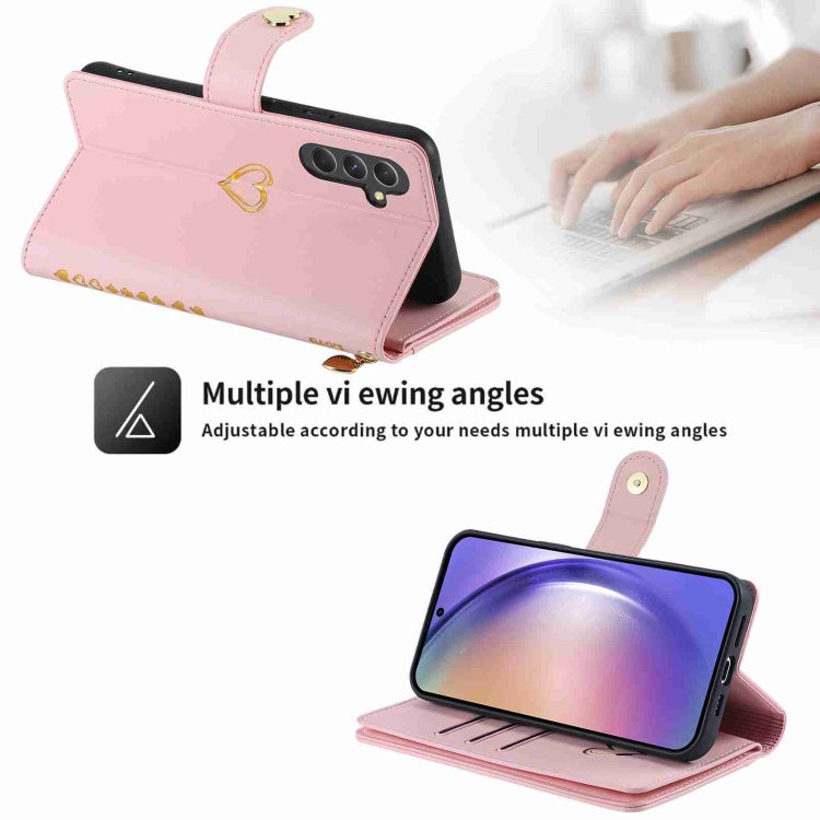 For Samsung Galaxy A54 POLA Love Multi-Card Slots Zipper Wallet Leather Phone Case