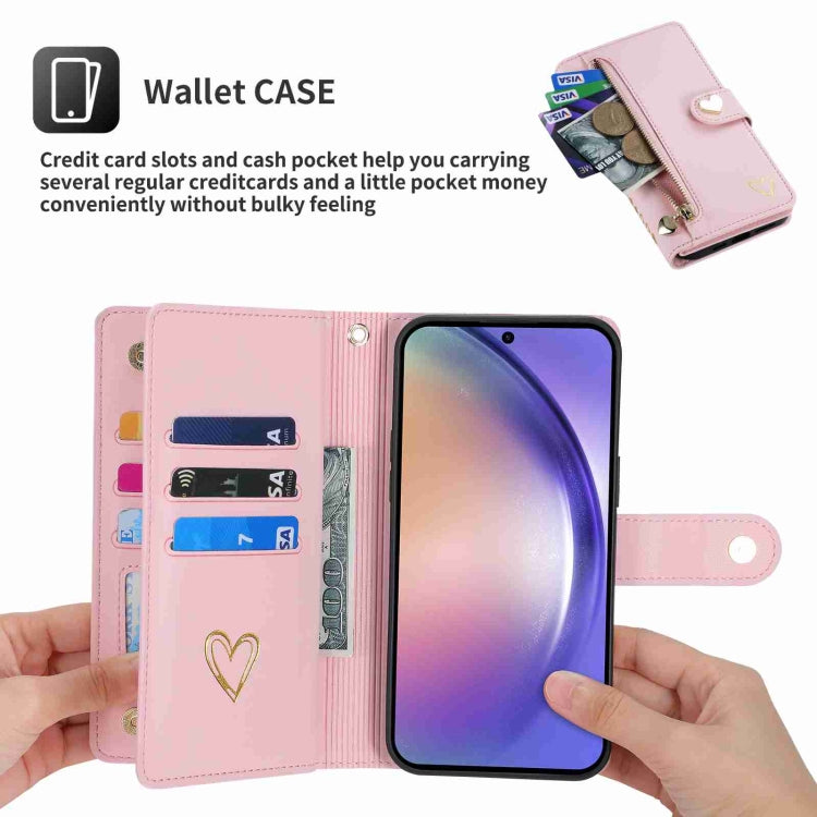 For Samsung Galaxy A54 POLA Love Multi-Card Slots Zipper Wallet Leather Phone Case