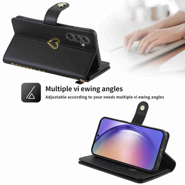 For Samsung Galaxy A54 POLA Love Multi-Card Slots Zipper Wallet Leather Phone Case