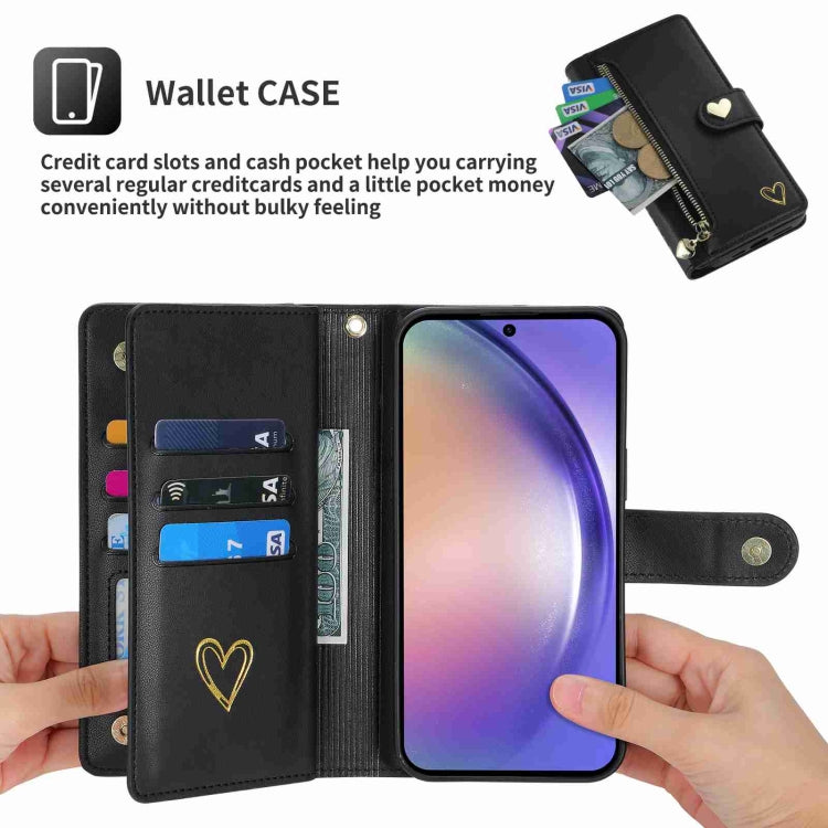 For Samsung Galaxy A54 POLA Love Multi-Card Slots Zipper Wallet Leather Phone Case