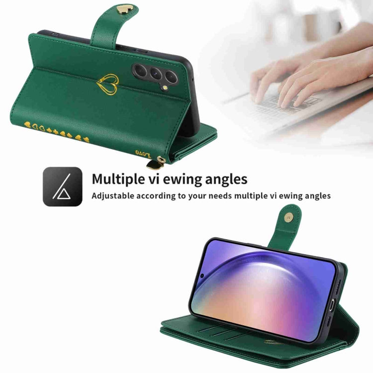 For Samsung Galaxy A54 POLA Love Multi-Card Slots Zipper Wallet Leather Phone Case