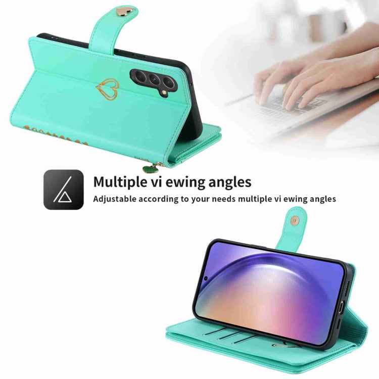 For Samsung Galaxy A54 POLA Love Multi-Card Slots Zipper Wallet Leather Phone Case