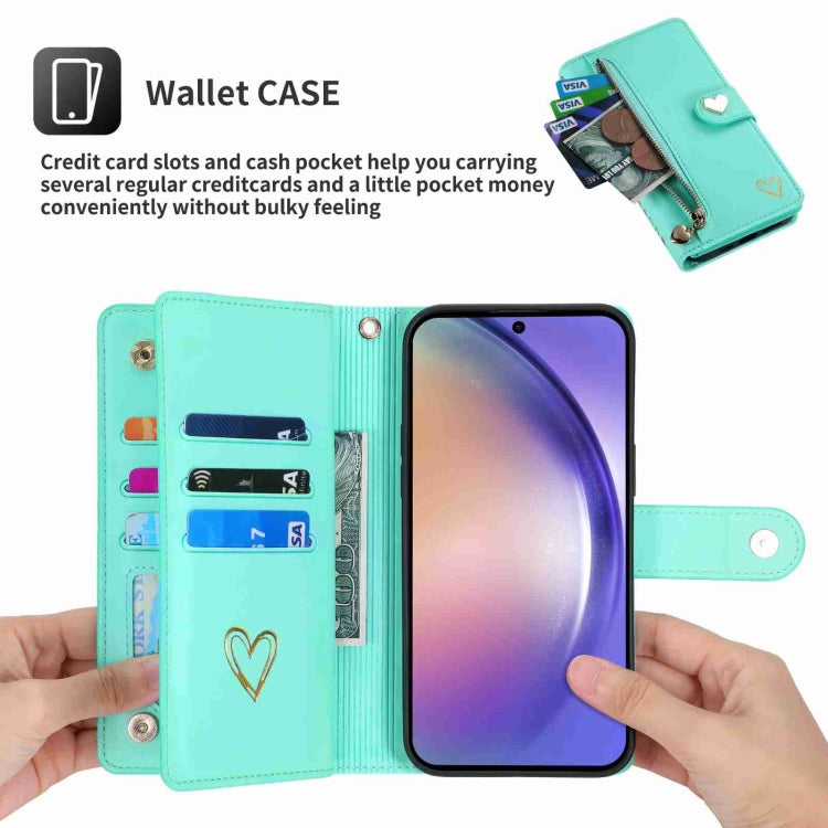 For Samsung Galaxy A54 POLA Love Multi-Card Slots Zipper Wallet Leather Phone Case