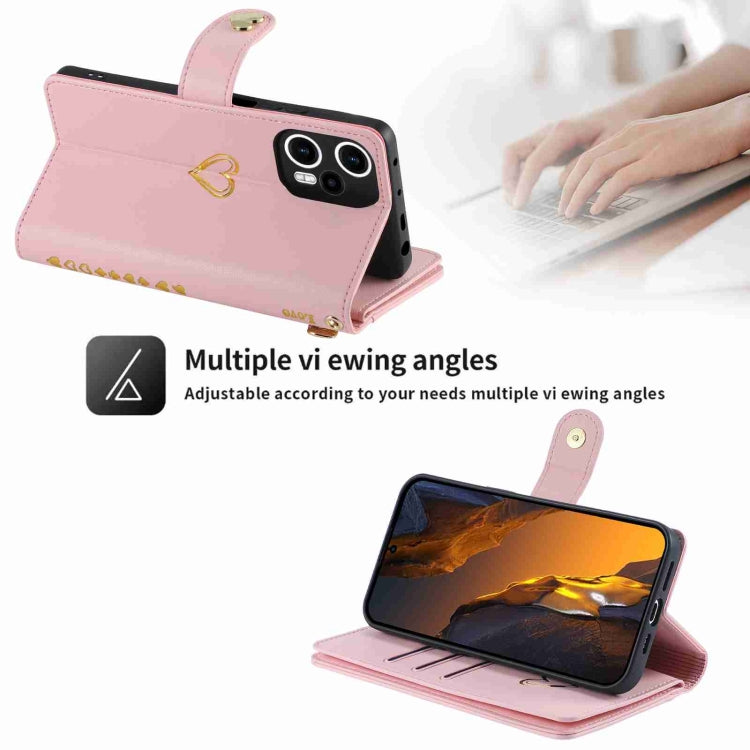 For Xiaomi Poco F5 POLA Love Multi-Card Slots Zipper Wallet Leather Phone Case