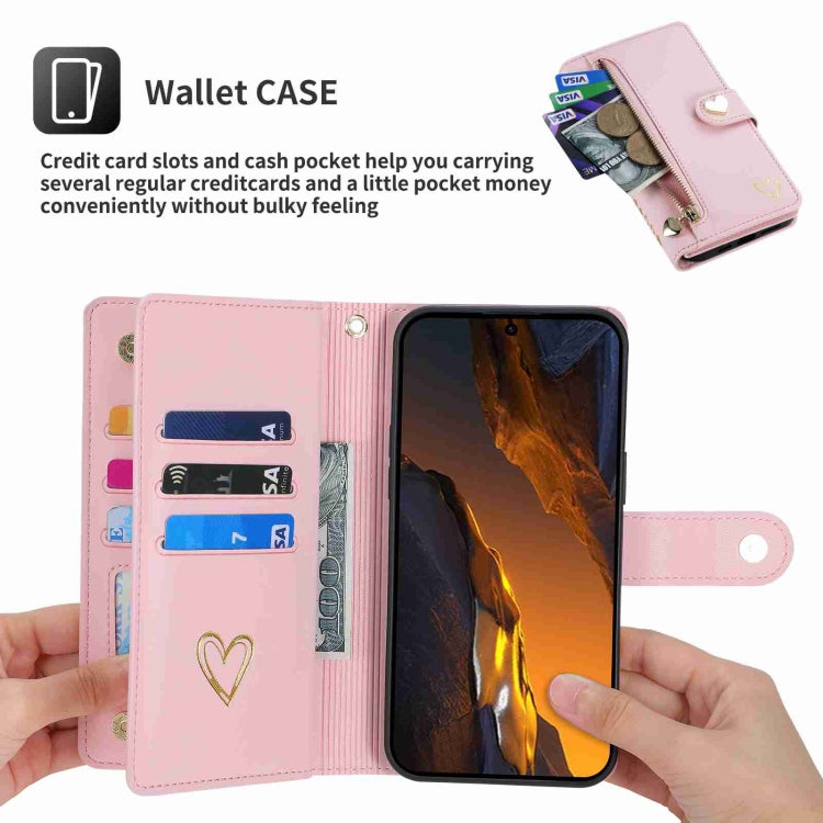 For Xiaomi Poco F5 POLA Love Multi-Card Slots Zipper Wallet Leather Phone Case