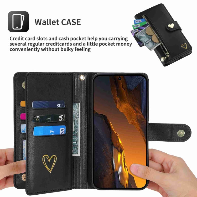 For Xiaomi Poco F5 POLA Love Multi-Card Slots Zipper Wallet Leather Phone Case