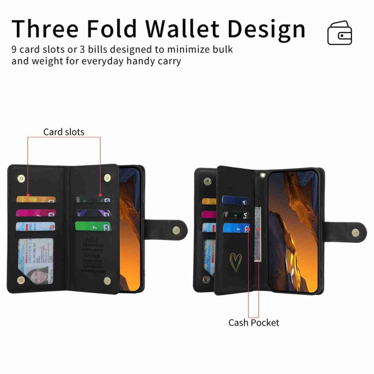 For Xiaomi Poco F5 POLA Love Multi-Card Slots Zipper Wallet Leather Phone Case
