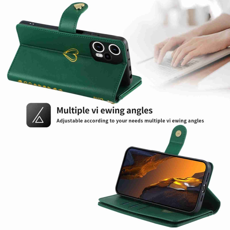 For Xiaomi Poco F5 POLA Love Multi-Card Slots Zipper Wallet Leather Phone Case