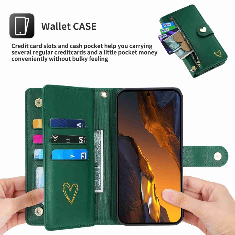 For Xiaomi Poco F5 POLA Love Multi-Card Slots Zipper Wallet Leather Phone Case