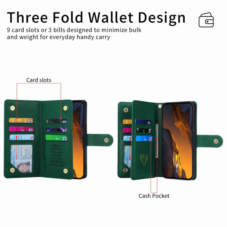 For Xiaomi Poco F5 POLA Love Multi-Card Slots Zipper Wallet Leather Phone Case