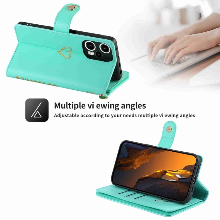 For Xiaomi Poco F5 POLA Love Multi-Card Slots Zipper Wallet Leather Phone Case