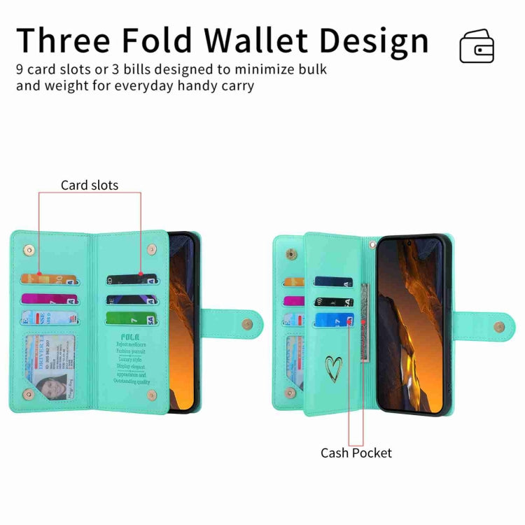 For Xiaomi Poco F5 POLA Love Multi-Card Slots Zipper Wallet Leather Phone Case