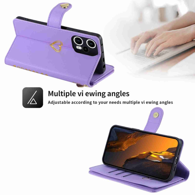 For Xiaomi Poco F5 POLA Love Multi-Card Slots Zipper Wallet Leather Phone Case