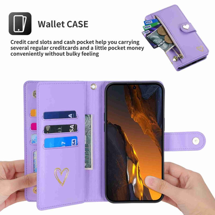 For Xiaomi Poco F5 POLA Love Multi-Card Slots Zipper Wallet Leather Phone Case