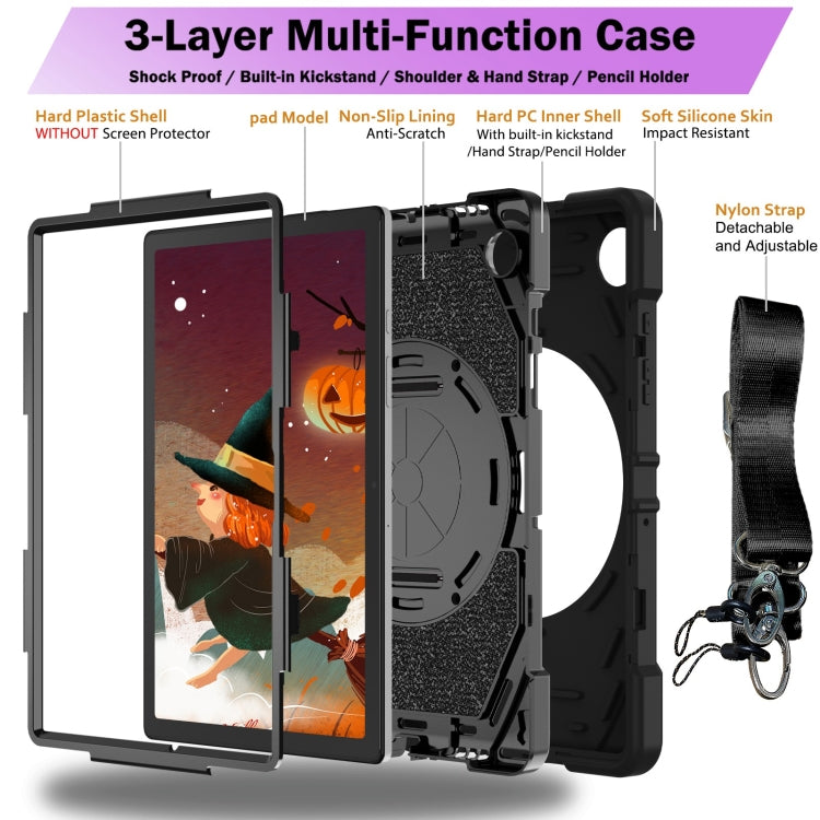 For Samsung Galaxy Tab A8 Bat Hand Grip Turntable Stand Tablet Case