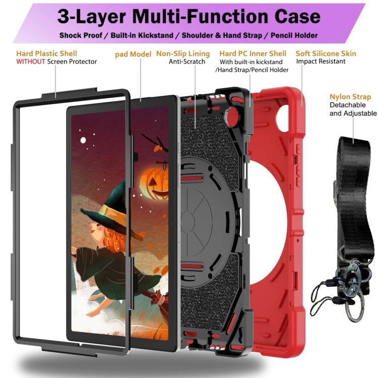 For Samsung Galaxy Tab A8 Bat Hand Grip Turntable Stand Tablet Case