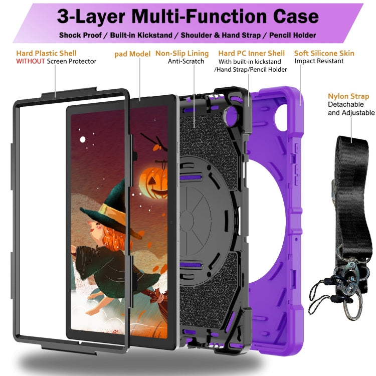 For Samsung Galaxy Tab A8 Bat Hand Grip Turntable Stand Tablet Case