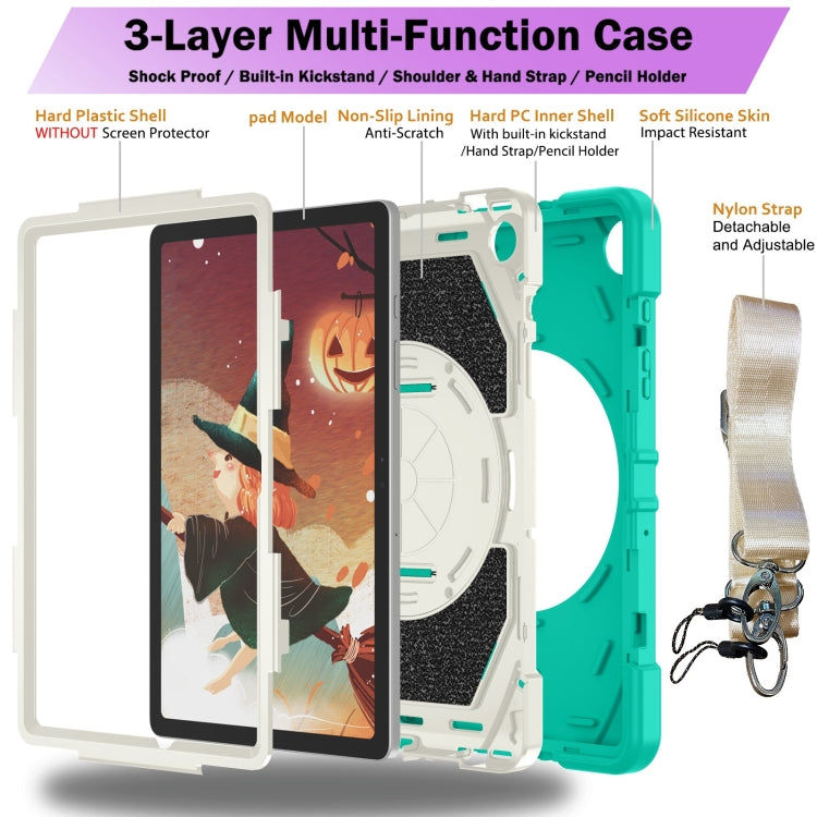 For Samsung Galaxy Tab A9+ Bat Hand Grip Turntable Stand Tablet Case