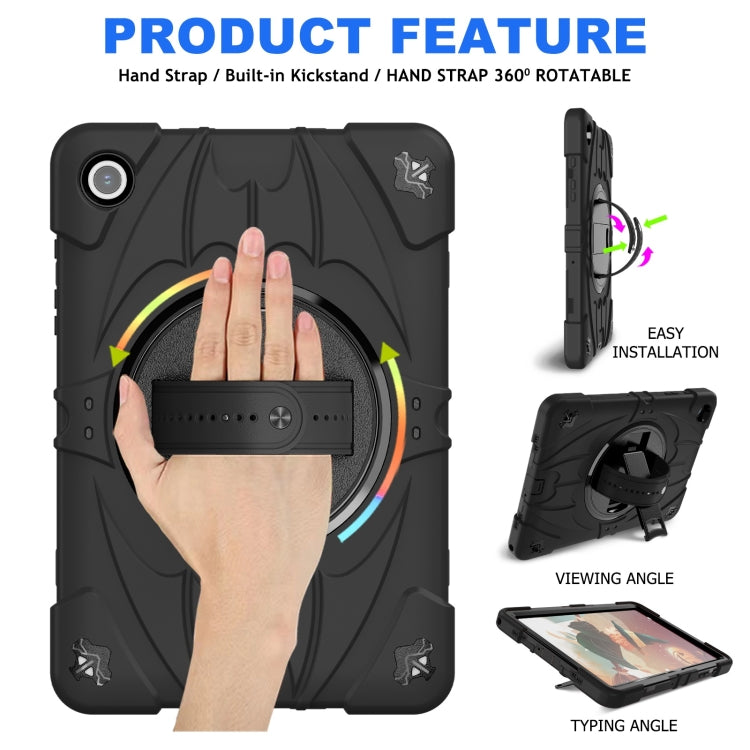 For Samsung Galaxy Tab A9+ Bat Hand Grip Turntable Stand Tablet Case