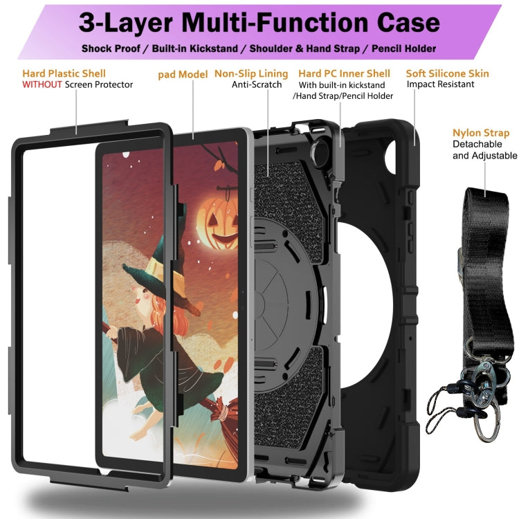 For Samsung Galaxy Tab A9+ Bat Hand Grip Turntable Stand Tablet Case