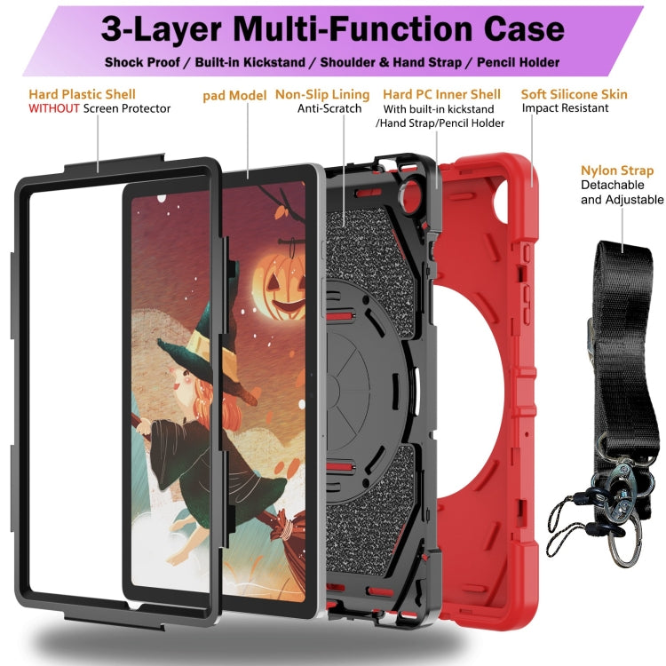 For Samsung Galaxy Tab A9+ Bat Hand Grip Turntable Stand Tablet Case