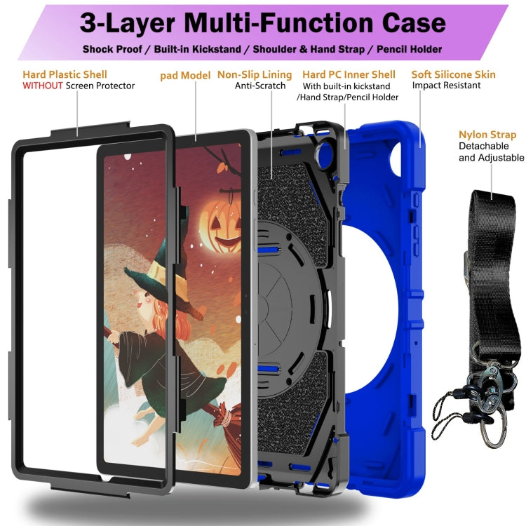 For Samsung Galaxy Tab A9+ Bat Hand Grip Turntable Stand Tablet Case