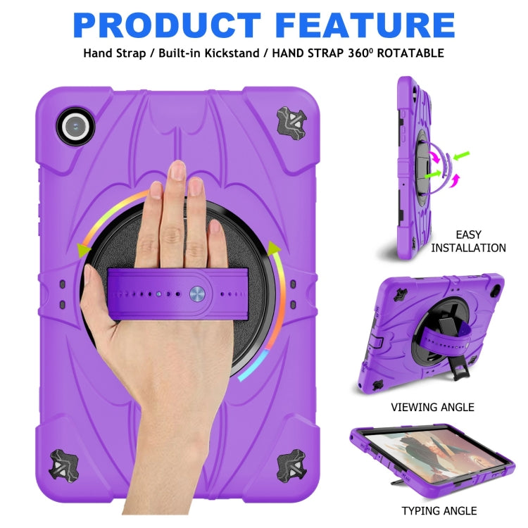 For Samsung Galaxy Tab A9+ Bat Hand Grip Turntable Stand Tablet Case