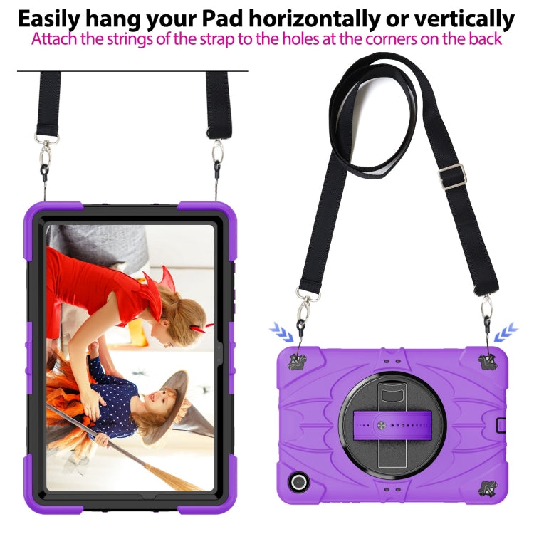 For Samsung Galaxy Tab A9+ Bat Hand Grip Turntable Stand Tablet Case