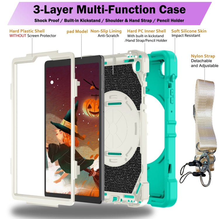 For Samsung Galaxy Tab A7 Lite Bat Hand Grip Turntable Stand Tablet Case