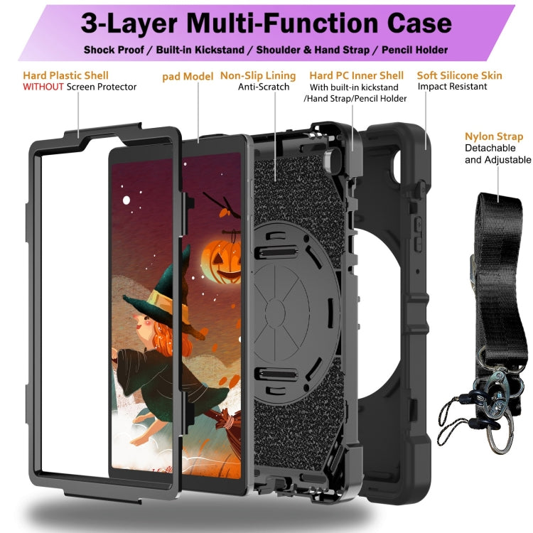 For Samsung Galaxy Tab A7 Lite Bat Hand Grip Turntable Stand Tablet Case