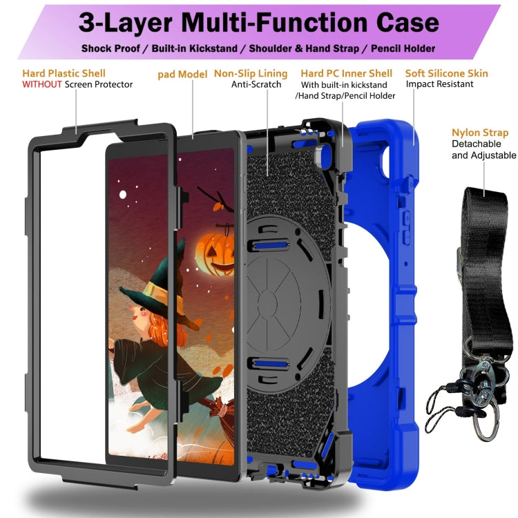 For Samsung Galaxy Tab A7 Lite Bat Hand Grip Turntable Stand Tablet Case