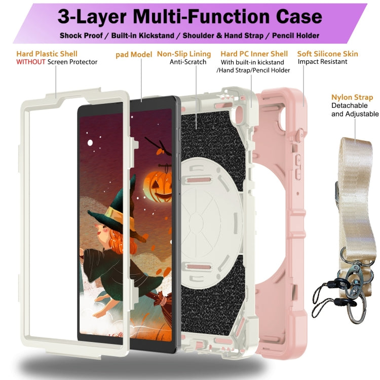 For Samsung Galaxy Tab A7 Lite Bat Hand Grip Turntable Stand Tablet Case