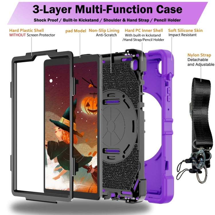 For Samsung Galaxy Tab A7 Lite Bat Hand Grip Turntable Stand Tablet Case