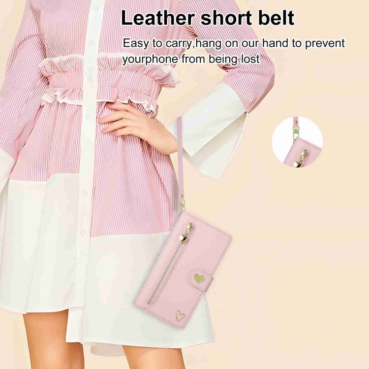 For iPhone 12 POLA Love Multi-Card Slots Zipper Wallet Leather Phone Case