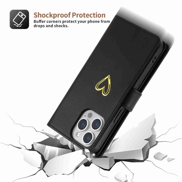 For iPhone 15 POLA Love Multi-Card Slots Zipper Wallet Leather Phone Case