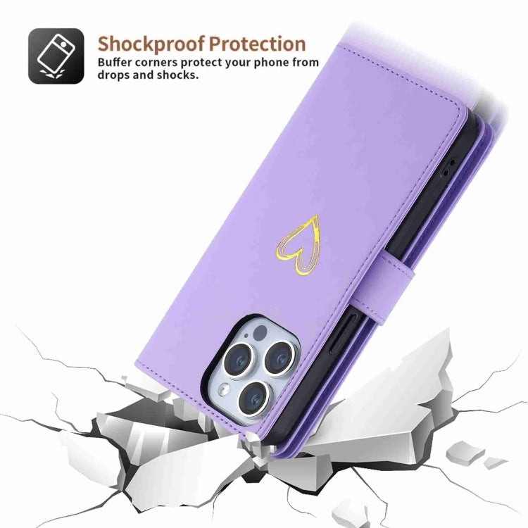 For iPhone 15 Plus POLA Love Multi-Card Slots Zipper Wallet Leather Phone Case