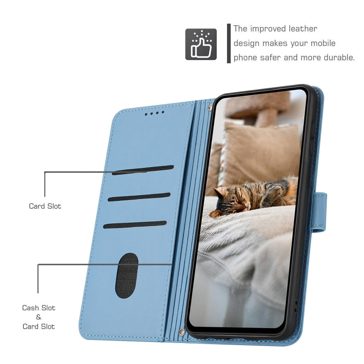 For Realme C55 Embossed Kitten Phone Leather Case with Lanyard