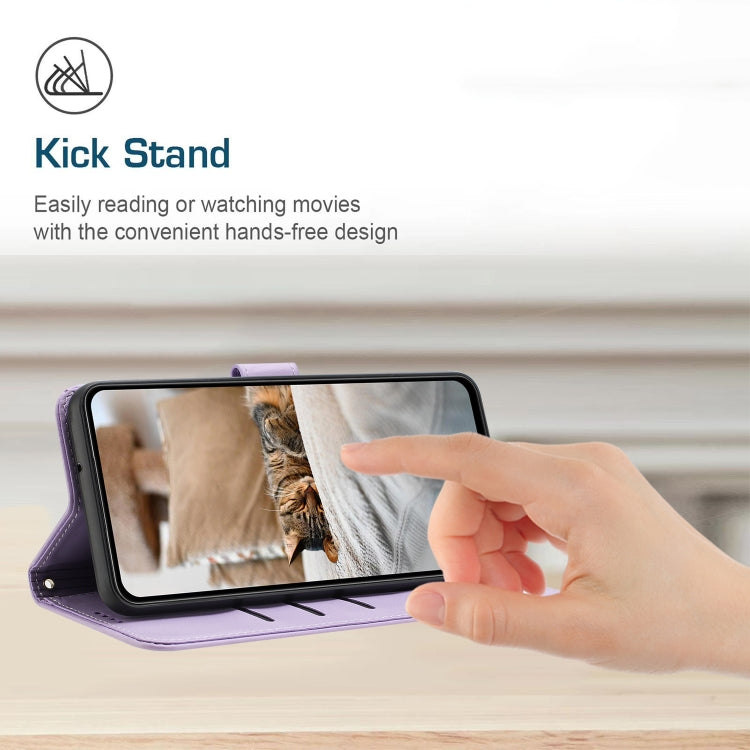 For Realme C67 4G Global Embossed Kitten Phone Leather Case with Lanyard