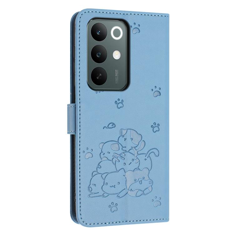 For Realme C85 Pro 4G Embossed Kitten Phone Leather Case with Lanyard
