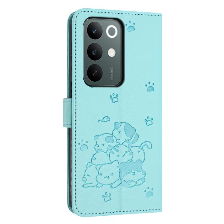 For Realme C85 Pro 4G Embossed Kitten Phone Leather Case with Lanyard