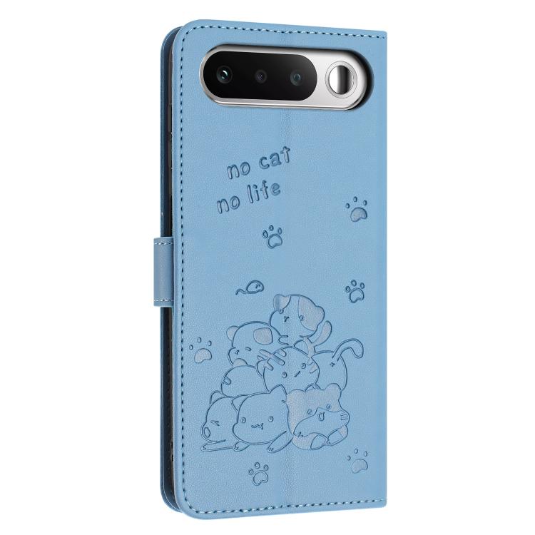 For Realme 16 5G Embossed Kitten Phone Leather Case with Lanyard