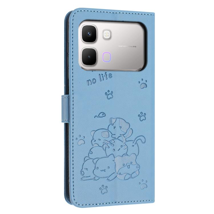 For Infinix Note Edge 5G Embossed Kitten Phone Leather Case with Lanyard