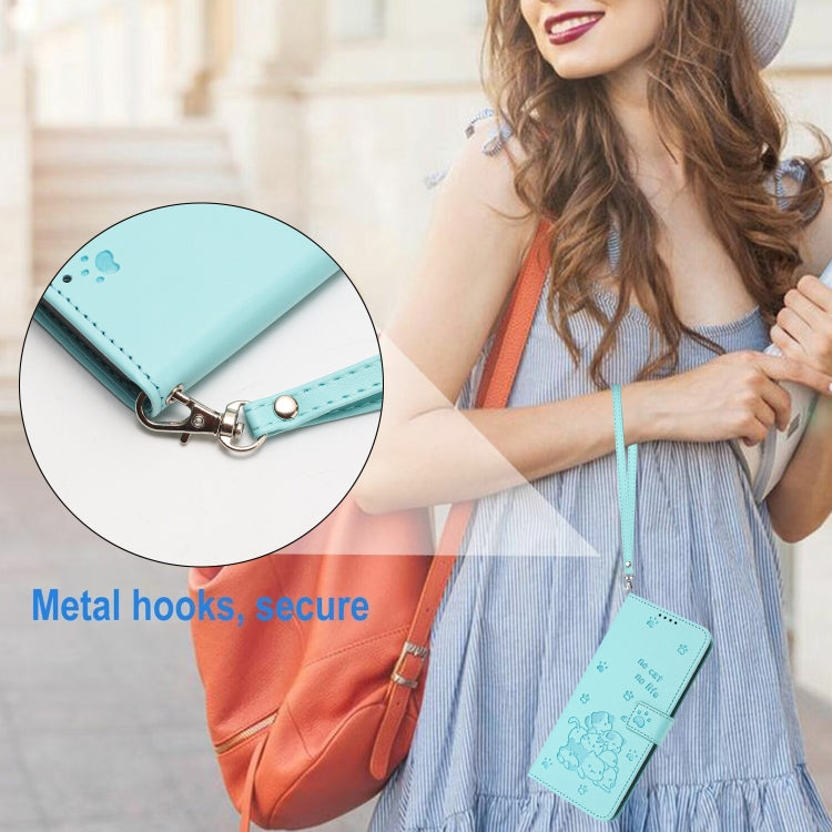 For Xiaomi 15 Pro Embossed Kitten Phone Leather Case with Lanyard