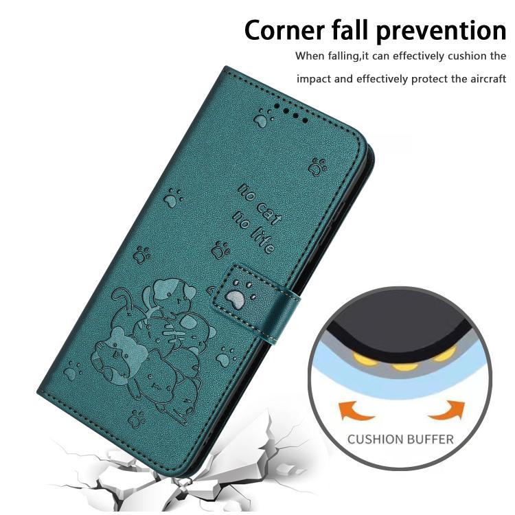 For Xiaomi 17 Pro Embossed Kitten Phone Leather Case with Lanyard