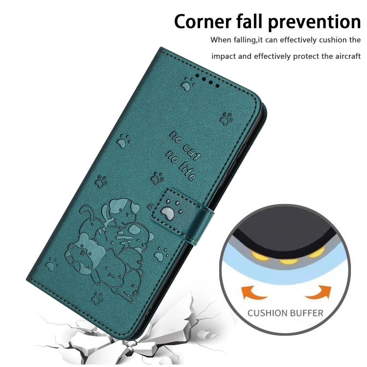 For Tecno Spark Go 1 / Go 1S Embossed Kitten Phone Leather Case with Lanyard