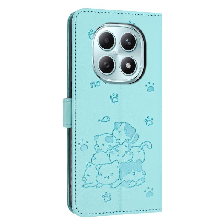 For Redmi Note 15 5G / 4G Global 164mm Embossed Kitten Phone Leather Case with Lanyard