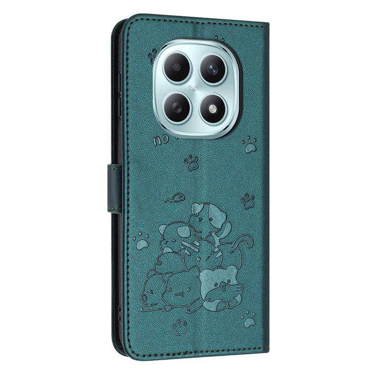 For Redmi Note 15 5G / 4G Global 164mm Embossed Kitten Phone Leather Case with Lanyard
